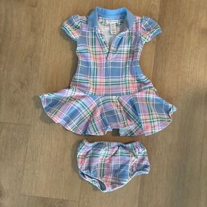 Ralph Lauren Pastel Plaid Polo Dress & Bloomers in Blue, Pink, Green